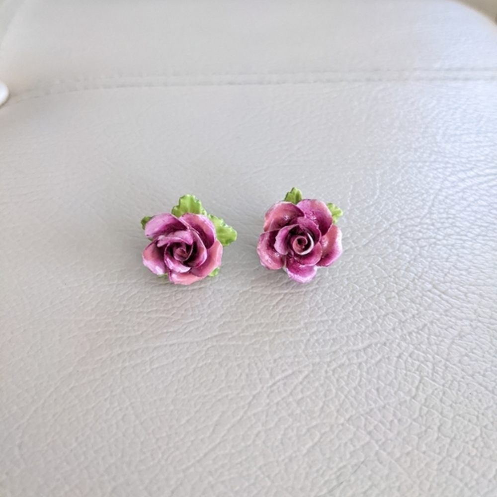 Vintage flower earrings screwback